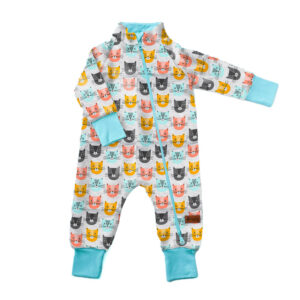 Grey cat double cotton overall Little Star
