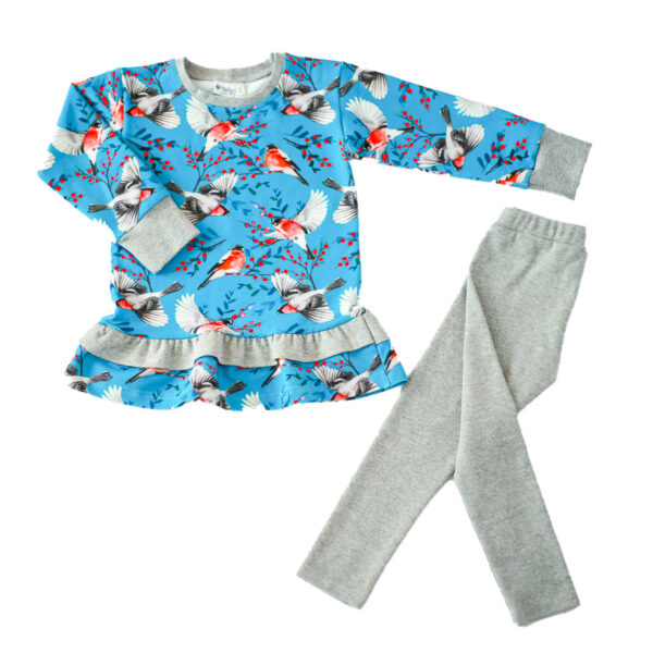 Bullfinch/grey children's tunic and leggings set Loore