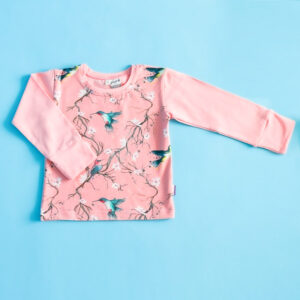 Pink children's blouse with birds long sleeves Thunder