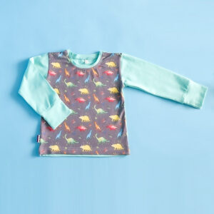 Light blue blouse with dinosaurs long sleeves Thunder