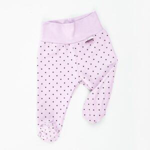 Lilac trousers with feet for girls.